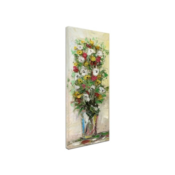 Hai Odelia 'Spring Flowers In A Vase 1' Canvas Art,10x24